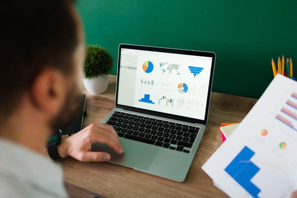 A male professional checking out the AI web traffic